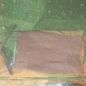 Vintage Ruty Brown Skirt- Wool With Added Sides